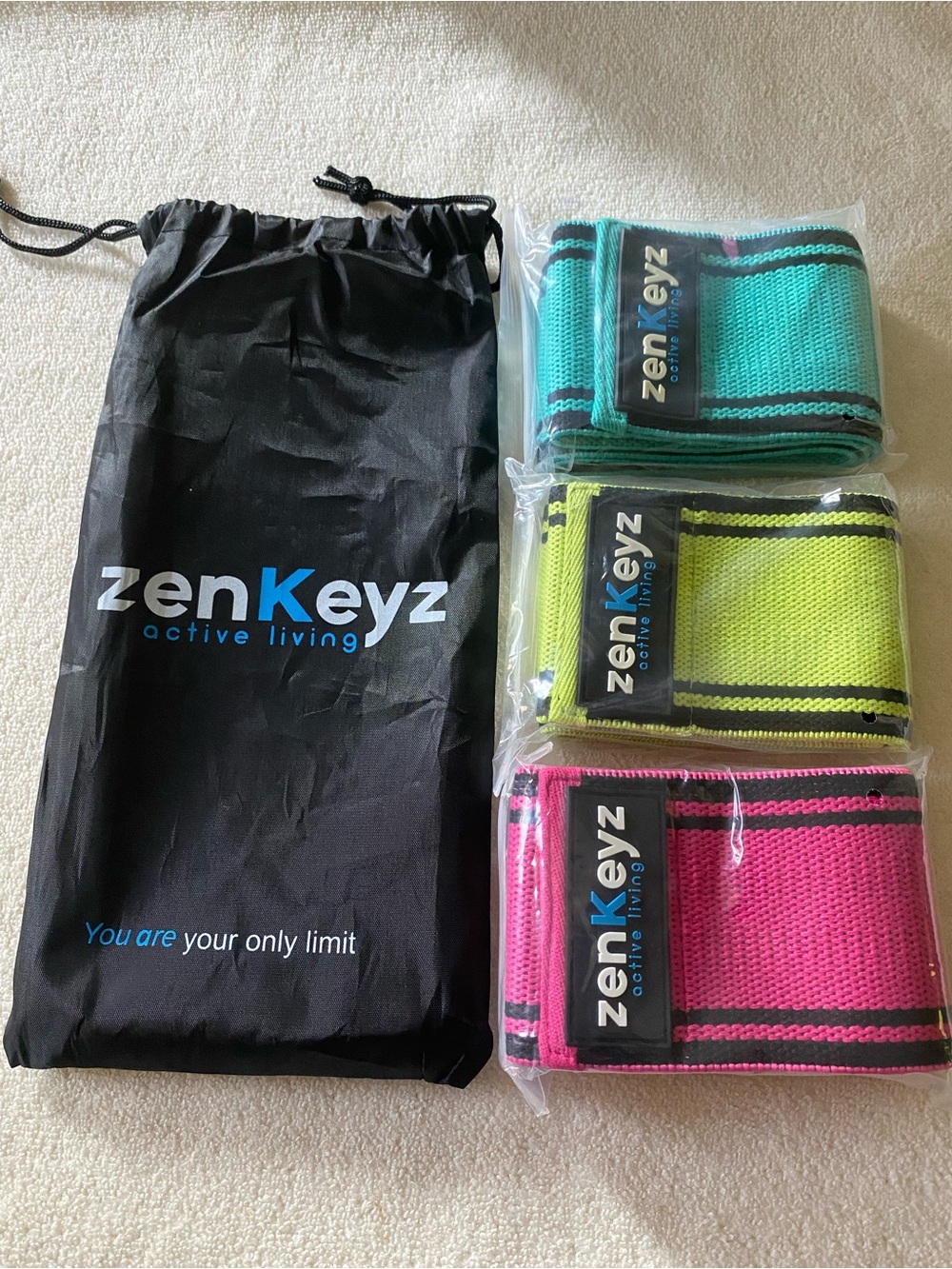 Resistance Hip & Glute Bands - Teal, Lime, Pink - 3-Pack